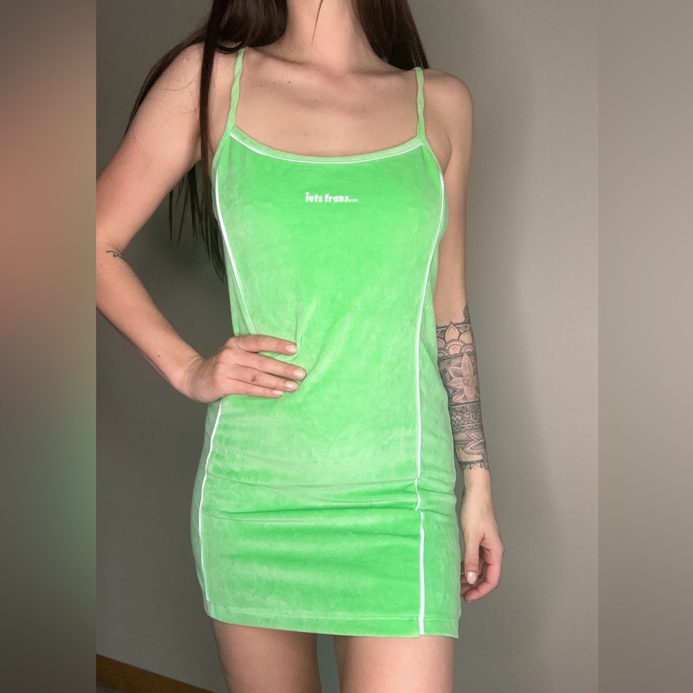 Green Velour Iets Franz dress